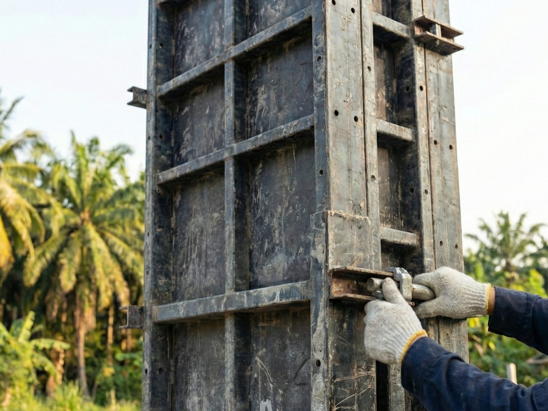 Construction technology in use on a Nirvana Islands site