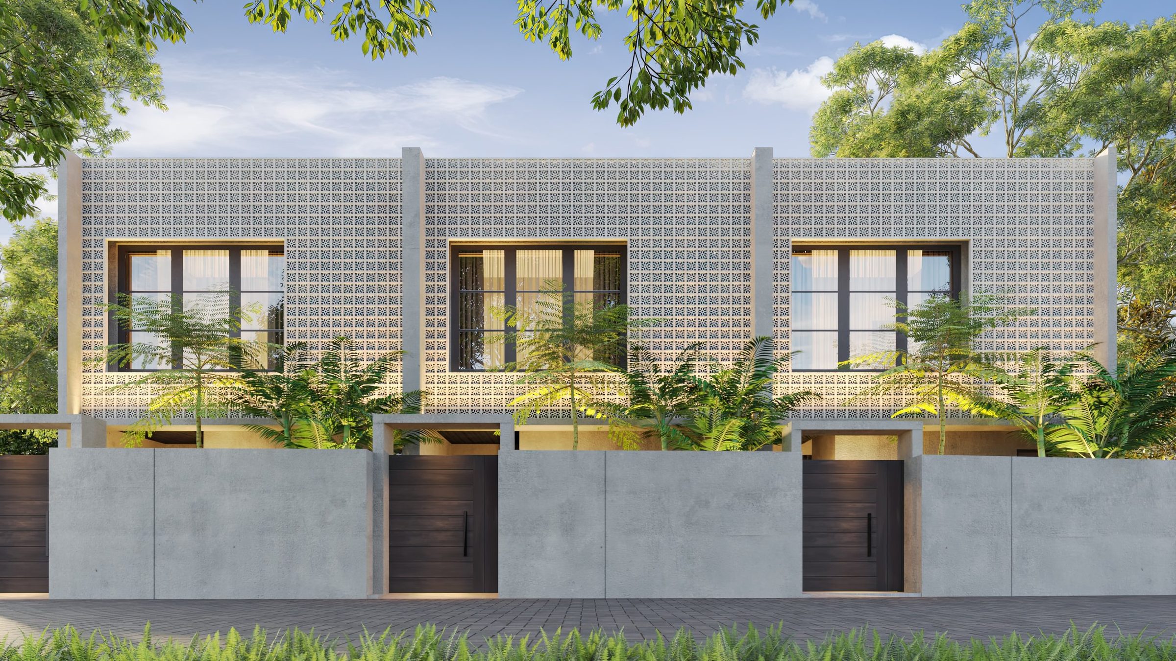 Tribayu Pererenan — three contemporary townhouses, Pererenan